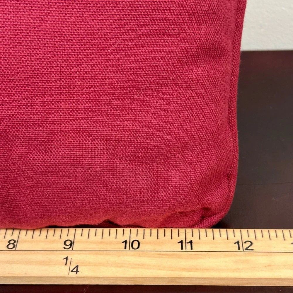 Christmas House Tapestry Throw Pillow Ornaments Holiday Decor Red Green Gold Vtg